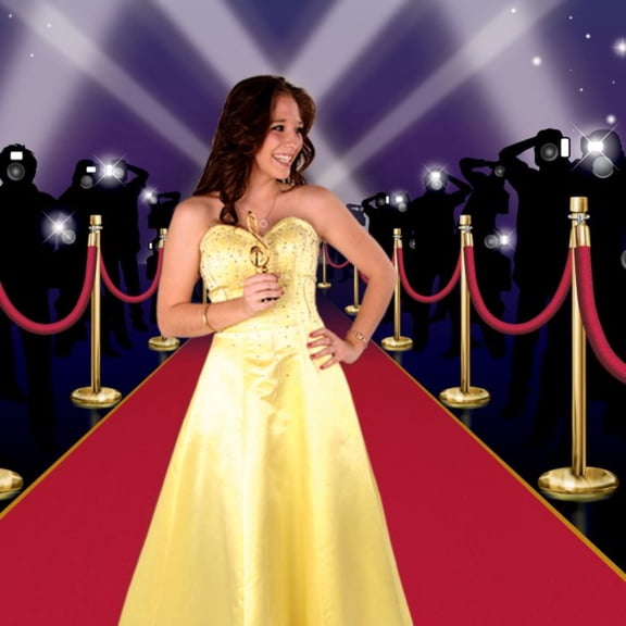 Party Central Pack of 6 Black and Red Paparazzi Mural Photo Backdrop Wall Decor 6'