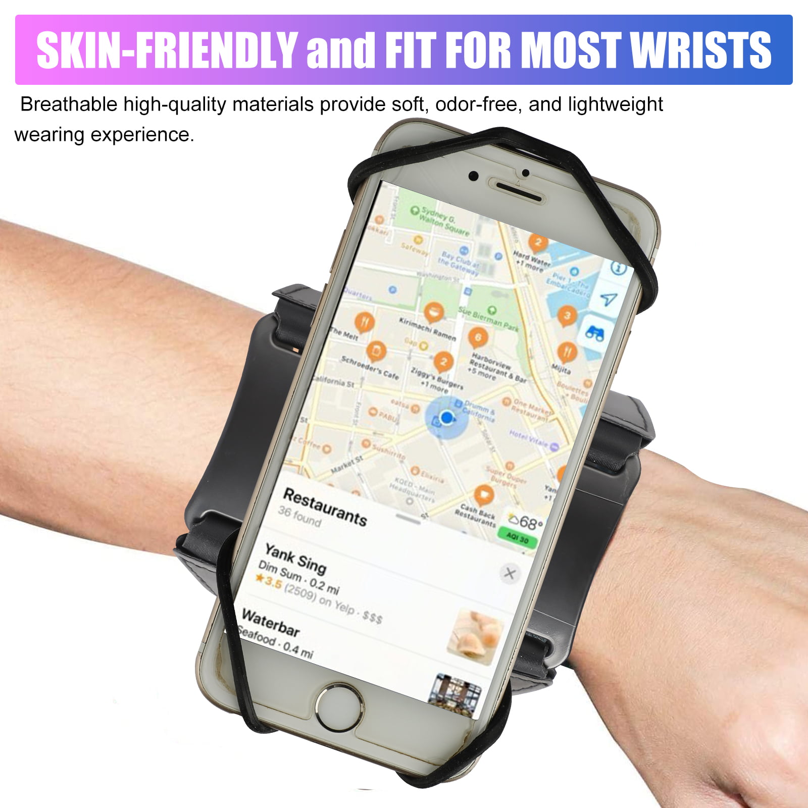 LAZY TIGER Armband Wristband for Running 360°Rotation & Detachable iPhone 13/Pro 2 in 1 Phone Holder Fits All 4.5-7 Inch Run Tie L009 
