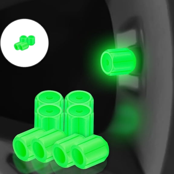 4 Pcs Glow in The Dark Tire Valve Caps, Universal Tire Caps for Cars, Trucks Motorcycles SUV and Bikes Accessories