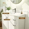 thumbnail image 5 of PULUOMIS 36" Bathroom Vanity with Sink Combo, Single Sink Bathroom Vanity with 3 Drawers and 2 Soft Close Doors, Freestanding Bathroom Vanity with Ceramic Sink, White, 5 of 8
