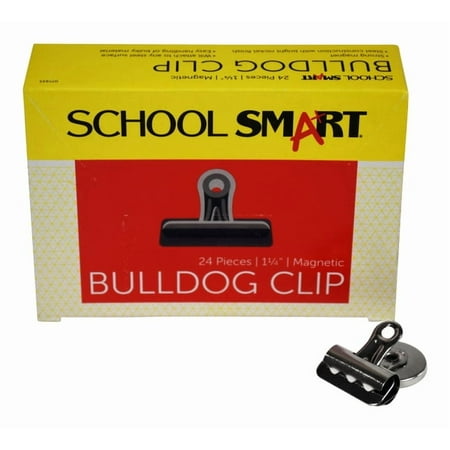 Ningbo G & W Imp. & Exp. 077433 School Smart Rust Resistant Magnetic Clip, 1.25 in., Steel, Nickel Plated - Pack of 24