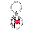 thumbnail image 1 of Love Men Women Art Deco Fashion Rotating Keychain Metal Keyring Holder, 1 of 2