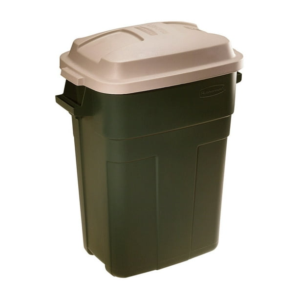 Rubbermaid Roughneck Trash Container 30 Gal Rectangular Plastic Evergreen Gold Case Of 6 Walmart Com Walmart Com