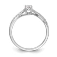thumbnail image 2 of Solid 14k White Gold Diamond Side-Stones with CZ Cubic Zirconia Center Stone Engagement Ring Size 6.5, 2 of 8