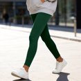 thumbnail image 6 of Women Polyester Spandex Winter Tight Yoga Pants, Stretch Elastic Waist Solid Color Long Sports Trousers, Versatile Slim Fit Bottoms for Shopping Travel Daily | TruHer,Army Green L, 6 of 8