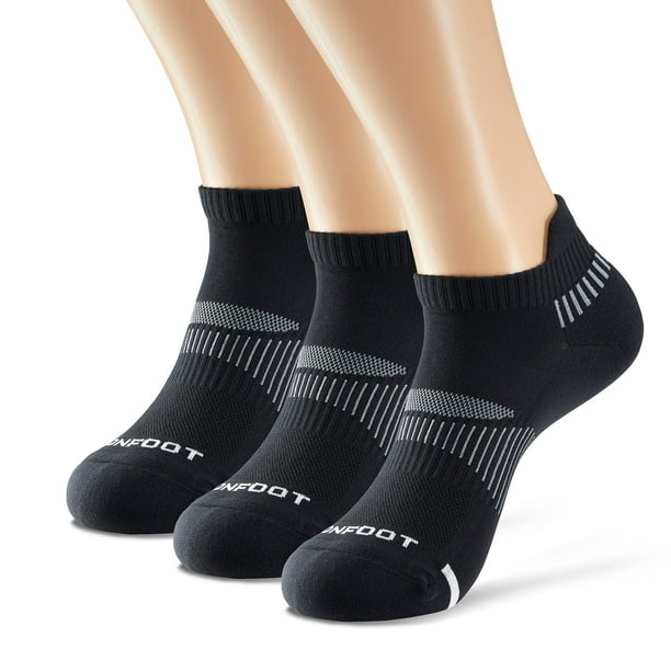 MONFOOT Women's and Men's Running Cushioned Silky Soft Ankle Socks, 3