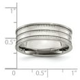 thumbnail image 2 of Stainless Steel Polished and Beaded 7mm Band Size 7.5 Ring for Women and Men - 5.2 Grams, 2 of 2