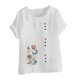 thumbnail image 3 of Túnica de Manga Corta Tops para las Mujeres Océano Pescado Impreso Blusa, Ropa Casual Ver Botón Arriba Camiseta, 3 of 7
