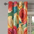 thumbnail image 3 of Ambesonne Floral Grommet Curtain, Bold Roses Leaves Nostalgia, 50"x120", Marigold Dark Coral and Teal, 3 of 5