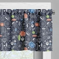 thumbnail image 3 of Ambesonne Floral Valance Pack of 2, Flowers Leaves Scandinavian, 54"X18", Dark Indigo and Multicolor, 3 of 5