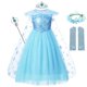 thumbnail image 2 of Vestido de Elsa de Frozen para niñas, disfraz de fantasía para niña, Reina de la nieve, Halloween, fiesta de cumpleaños, ropa de princesa, capa Fivean unisex, 2 of 2