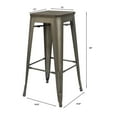 thumbnail image 7 of Homall 30" Indoor Outdoor Stackable Industrial Square Wood Top Modern Metal Bar Stool, Set of 4, Gun, 7 of 7