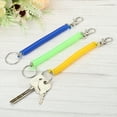 thumbnail image 6 of Uxcell 6.7" Spiral Retractable Spring Coil Keychain, 3 Pack, Yellow Green Blue, 6 of 6