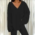 thumbnail image 5 of Outfmvch Lounge Sets For Women Womens Loungewear Set Ladies' Solid Color Comfort Collar Casual Daily Home Warm Two Piece Set Women'S Pajama Sets Black L, 5 of 5