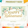 thumbnail image 2 of Happy Retirement Party Backdrop, Floral Green Leaves Banner for Celebration, Photo Background Party Decor, 2 of 9