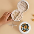 thumbnail image 5 of Naloa Vintage Sunflowes Round Jewelry Box, Travel Jewelry Organizer, 3.9 x 3.9 x 2in Jewelry Storage Box for Women-White, 5 of 7