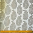 thumbnail image 5 of Fabric Mart Direct Grey Paisley Woven Fabric By The Yard, 3 Continuous Yards Cotton Fabric, Upholstery Fabric, Curtain Fabric, Wholesale Fabric, Floral Fabric, Indian Woven Fabric, 5 of 8