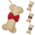 thumbnail image 3 of Christmas Stocking Jute Dog Bone Fish Christmas Decoration Christmas Stocking Gift Bag/ Christmas stocking jute dog bone fish shape Christmas decoration red, 3 of 3
