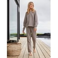 thumbnail image 4 of Barefoot Dreams Youth Brushed Terry Rolled Hem Pant, Size 8-10, Beach Rock, 4 of 4