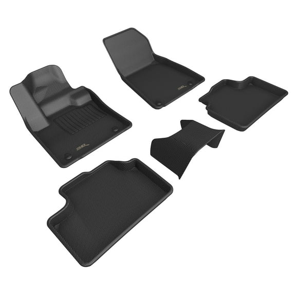 3D MAXpider Custom Fit Kagu Floor Mat (Black) Compatible with Volvo XC40 Recharge 2021-2024 - Full Set