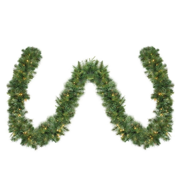 50' x 14" Pre-Lit Cashmere Mixed Pine Commercial Artificial Christmas Garland - Warm White LED Lights