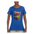 thumbnail image 2 of Cute Colorful Rainbow Cat Animal Lover Womens Graphic T-Shirt, Royal, 3XL, 2 of 3