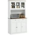 thumbnail image 1 of HOMCOM Armoire de Garde-Manger 71 Pouces avec Espace pour Micro-Ondes Buffet avec Huche Blanc, 1 of 10
