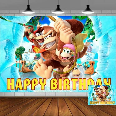 Donkey Kong Country Backdrop Banner Party Supplies Poster Movie Theme Background for Photography Birthday Decorations