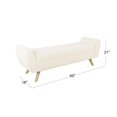 thumbnail image 4 of HomePop Banc de Rangement Moderne en Tissu Sherpa avec Pattes en Bois, Crème, 4 of 12