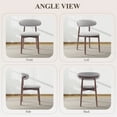 thumbnail image 3 of Upholstered Dining Chairs (Set of 2) — Modern Wooden Side Chairs with Foot Pegs for Kitchen & Dining,Lightgrey, 3 of 7