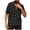 2-Black, variant on Men's Casual Solid Color Knit Hollow Turn Over Collar Short Sleeve Shirts Chic Summer Men's Tops Charming 2024 Summer Mens Clothing White