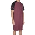 thumbnail image 3 of LELINTA Mens Sleepshirt Cotton Nightshirt Crew Neck Short Sleeve Button Henley Shirt Soft Sleepwear Plain Nightgown Pajamas Black/ Wine Red/ Grey/ Blue, Up Size To 3XL, 3 of 6