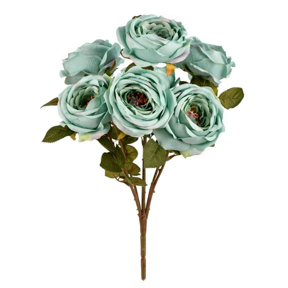 Vickerman 17.5" Artificial Powder Blue Rose Bush.