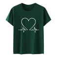 thumbnail image 4 of Pxiakgy Women Cute Heart Graphic Crewneck Short Sleeve Regular Fit Casual Tee T-Shirts Tshirt Tops Love Printed Shirt Short Sleeve Round Neck T Shirt Top Lightweight Soft Clothing Clothes Green Xl, 4 of 4