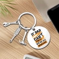 thumbnail image 2 of Father’s Day Gifts Keychain Gifts from Son Daughter Children Round Keyring Birthday Christmas Gifts for Dad Papa Daddy - If Dad Can't Fix It No One Can Silver 04, 2 of 5