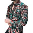 thumbnail image 2 of Camisas de primavera 2024 para hombre, camisa de moda vintage con estampado 3D de calle para hombre, camisa floral de manga larga, ropa, tops con solapa y botón, 2 of 4