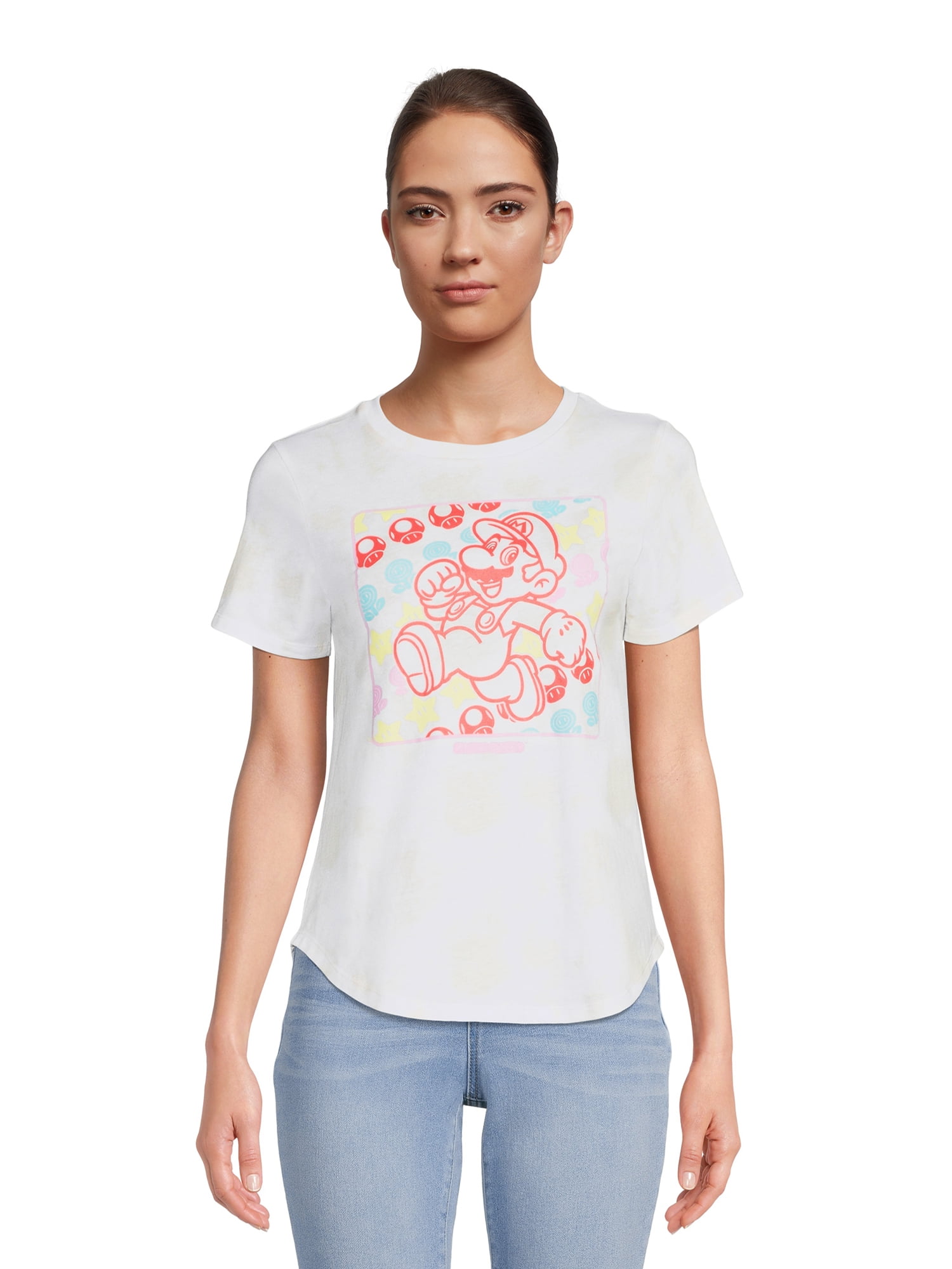 Super Mario Women's Tie Dye Graphic Tee, Sizes XS-3XL