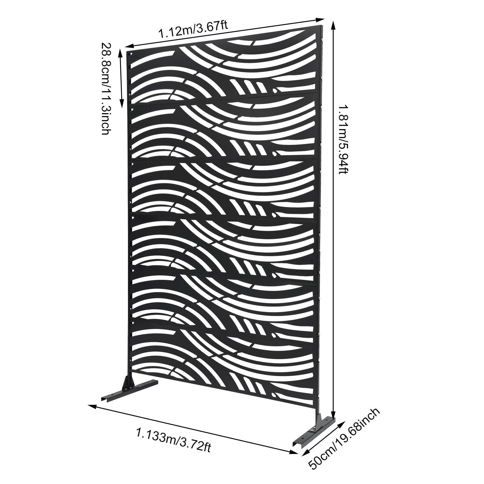 Garden Yard Decorative Fencing Screen Wall Ornamental Metal Garden Gates Panels 113.3*50*181cm for Balconies, Courtyards, Gardens