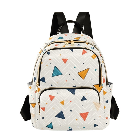 FORMRS Mini Backpack Purse for Women Travel Daypack Casual Shoulder Bag, Beige Simple Shapes