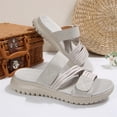 thumbnail image 4 of Commforr Sandales à Enfiler pour Femmes, Chaussures Habillées Décontractées pour Femmes, Sandale de Plage pour Femmes Chaussures de Randonnée Été à Enfiler Sport Marche Chaussure Athlétique Ajustable Extérieur Coussin Claquettes, Gris Pâle, 6.5, 4 of 6