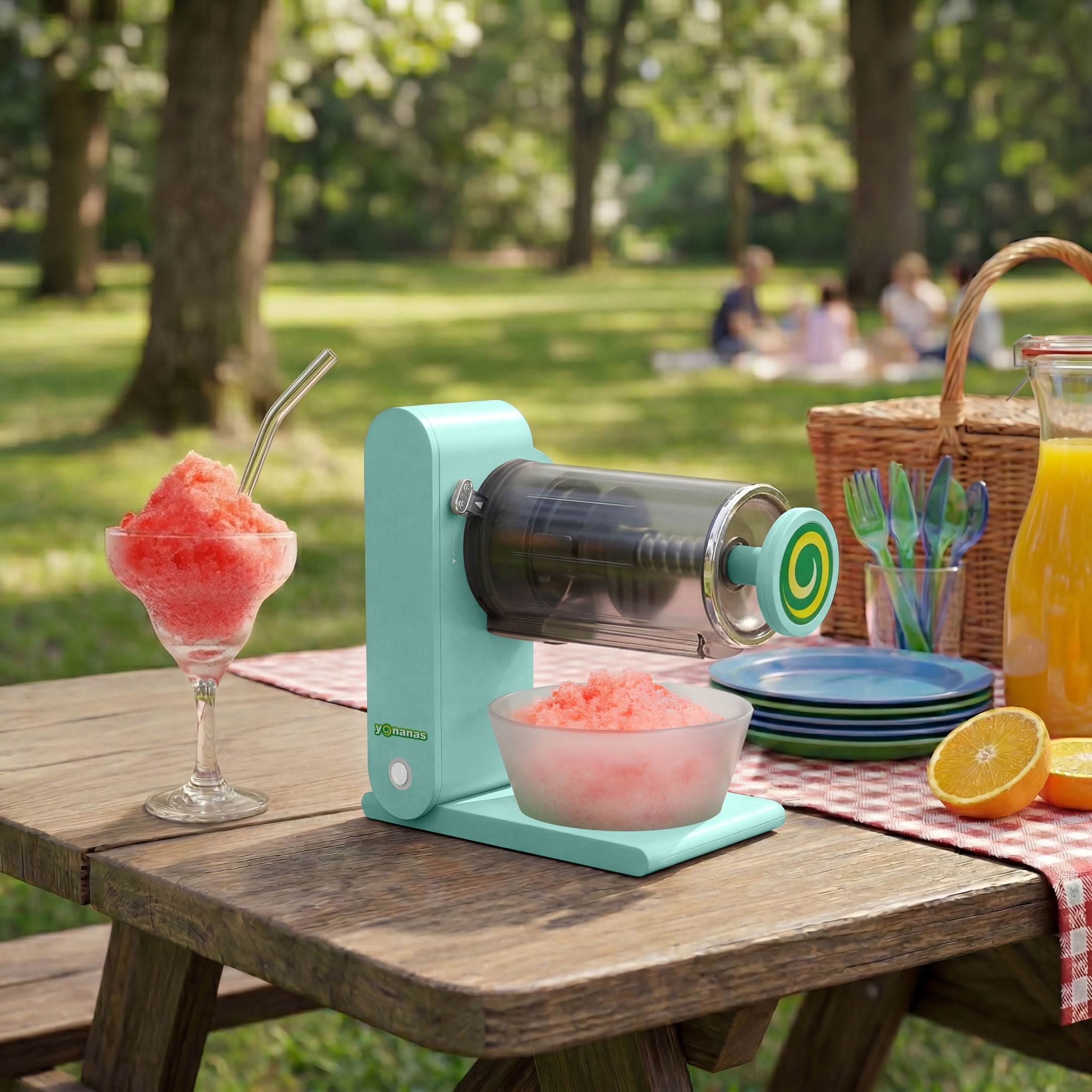 Yonanas Portable Shaved Ice Maker Cordless and Rechargeable Hands-Free Operation for Fluffy Snow Cones, Slushies and Frozen Drinks, USB-c Charging