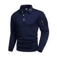 thumbnail image 2 of pstuiky camisas de manga larga para hombre, Camiseta de manga larga con solapa y botones para hombre, color liso, con cuello cuadrado pequeño Tops de talla grande para hombre xl, 2 of 7