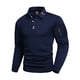 thumbnail image 2 of pstuiky camisas de manga larga para hombre, Camiseta de manga larga con solapa y botones para hombre, color liso, con cuello cuadrado pequeño Tops de talla grande para hombre xl, 2 of 7