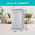thumbnail image 2 of BLACK+DECKER BCRK32V Compact Refrigerator Energy Star Single Door Mini Fridge with Freezer, 3.2 cu. ft., Silver, 2 of 7