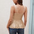 thumbnail image 6 of LEAVINGSUO Tank Tops for Women under $5 Fashion Woman Summer Sleeveless Causal Cold Shoulder Cami T-Shirt Strap Camisole Tops Gold XL, 6 of 8