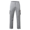 thumbnail image 5 of Awwp Mens Pants, Athleisure Fleece Cargo Pants with Bunched Ankles Pants for Men Grey XXXL, 5 of 9