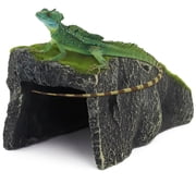 Mossy Reptile Rock Hideout Artificial Green Moss Cave Large Terrarium Decor