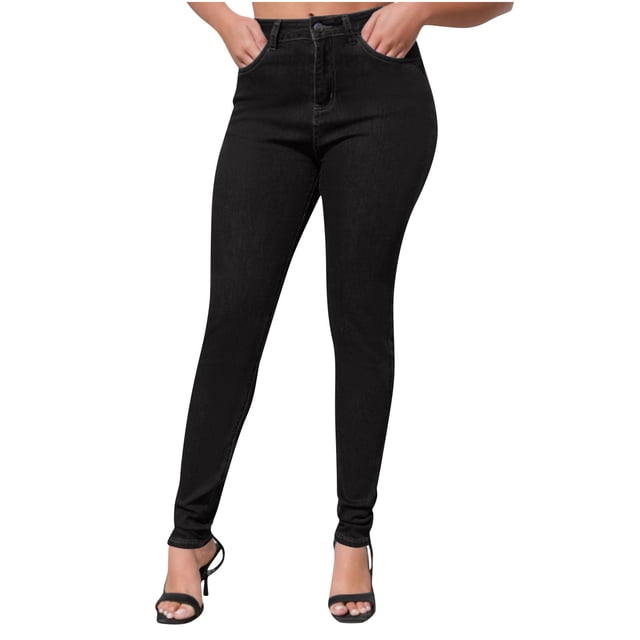 JMYHOAM Jeans for Women Fashionable High Waisted Hip Hugging Oversized Elastic Tight Fitting Washed Small Leg Jeans