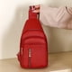 thumbnail image 3 of Bolso bandolera de piel para mujer, mochila pequeña de viaje con correa ajustable, ligero y resistente al agua para desplazamientos diarios, compras y ocio. Aestivo | Rojo, 3 of 8