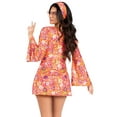 thumbnail image 2 of Leg Avenue Women's Hippie Chick Halloween Costume, Orange, MED/LGE, 2 of 5